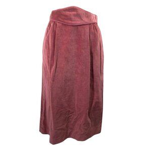 Vintage Patty Woodard Velvet Skirt Jr Sz 5/6 Mauve Pink Lined High Waist Midi